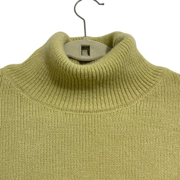 Lemui Korea Soft Wool Turtleneck Sweater Size S Pea Green Relaxed Fit Fall - Picture 6 of 10